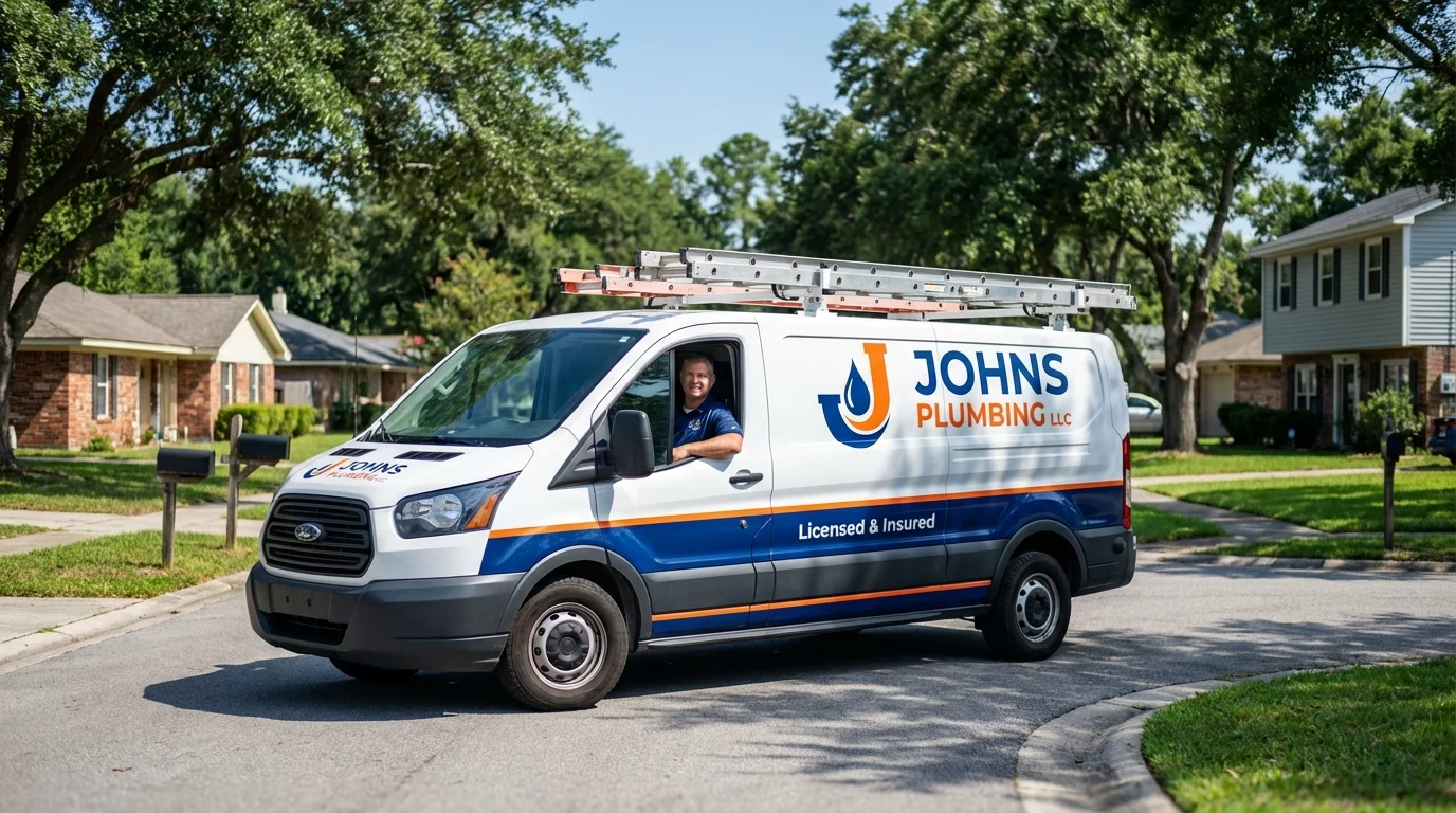 Johns Plumbing LLC service van in Mount Airy, NC